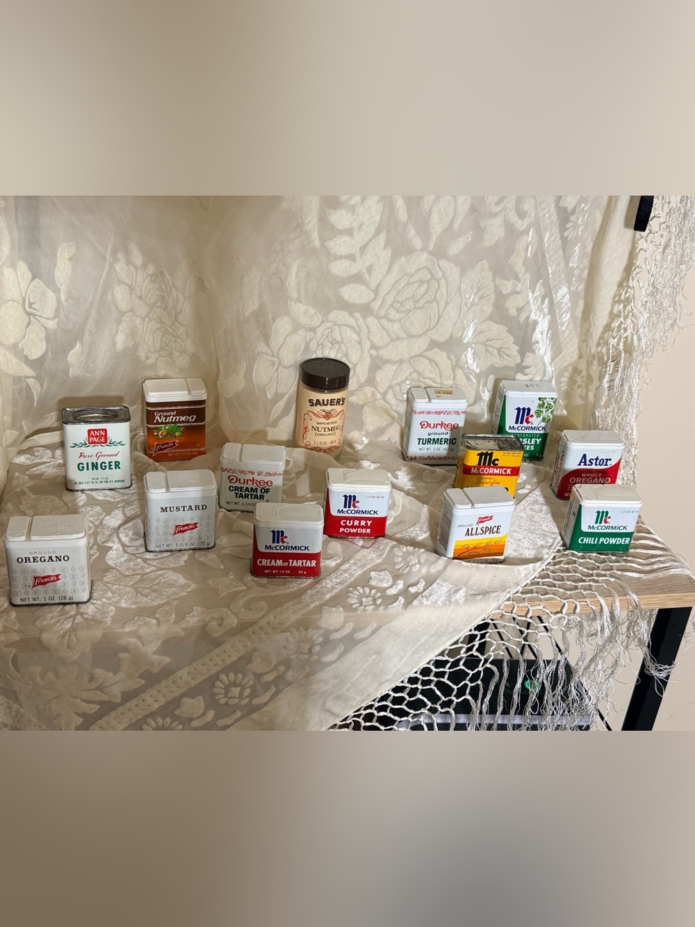 Lot of 14 Vintage Spice Tins – McCormick Durkee & more Retro Kitchen Décor